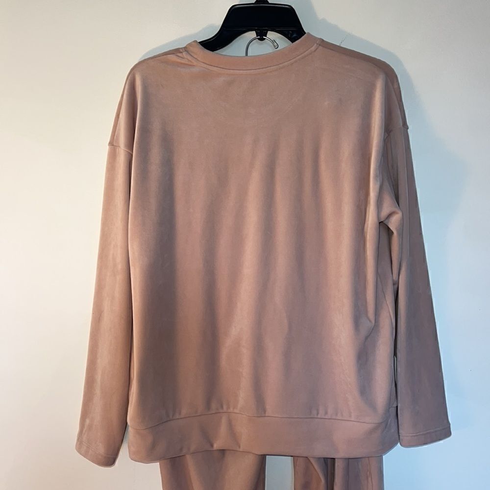 Women’s M Luxe Luxury Butter soft velour Pink sweatshirt & jogger pants - Picture 6 of 13